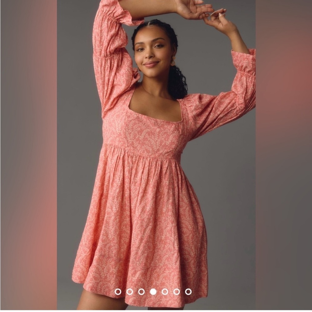 Anthropologie Pilcro Long-Sleeve Babydoll Mini Dress